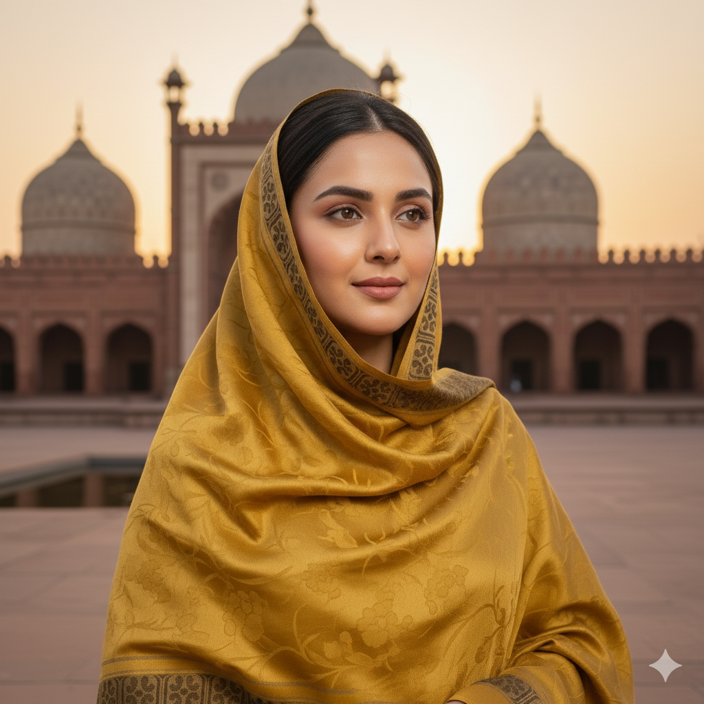 Silky Gold Print - Stole
