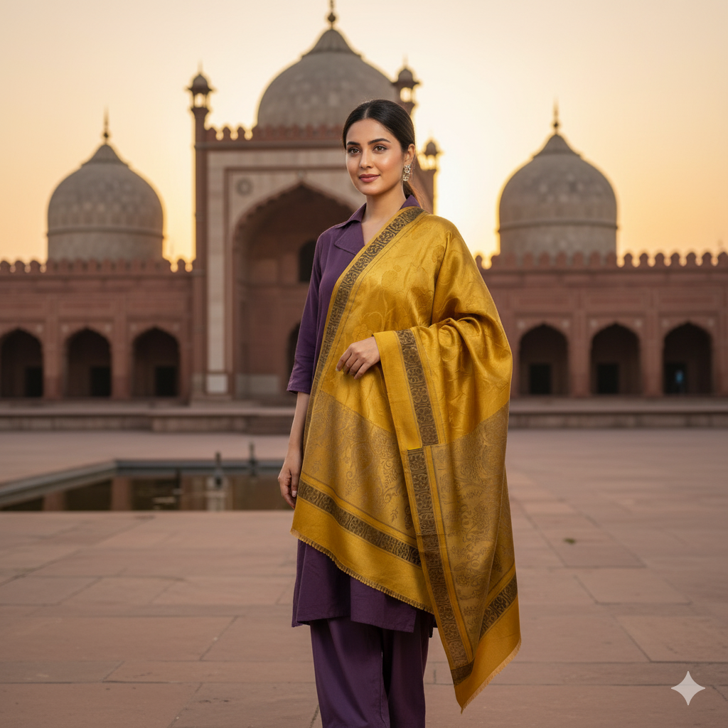 Silky Gold Print - Stole